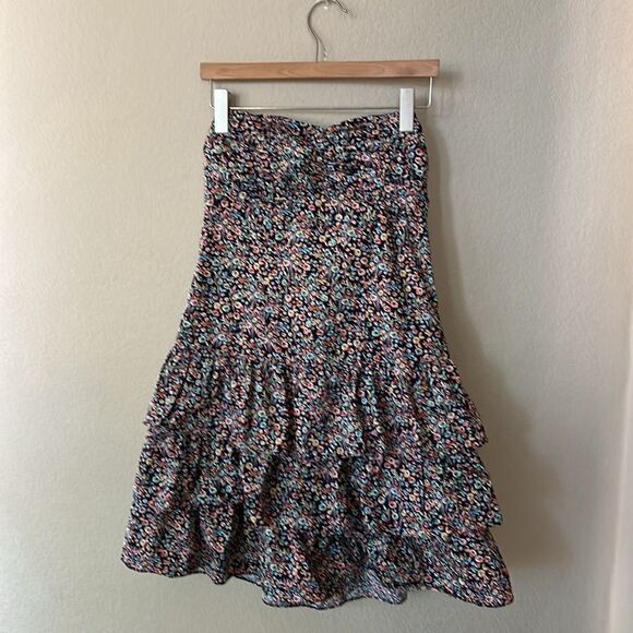 Express floral tiered dress strapless dress Medium - Picture 1 of 9
